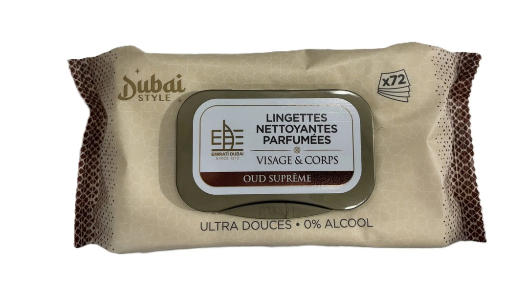 Dubai Style – Lingette Nettoyante Parfumée Visage et Corps Oud Suprême